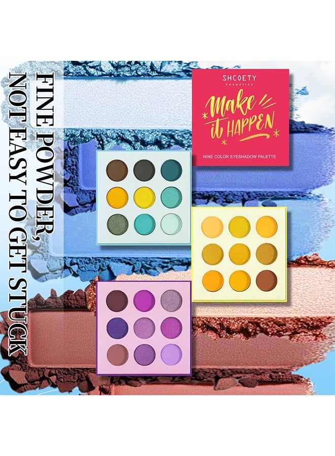 SHCOETY Nine Color Eyeshadow Palette, 9 Colors Purple Eyeshadow Palette High Pigmented Blendable Matte & Glitter Shimmer Finishes, Long Lasting Mauve Eye Makeup for Party - Image 3